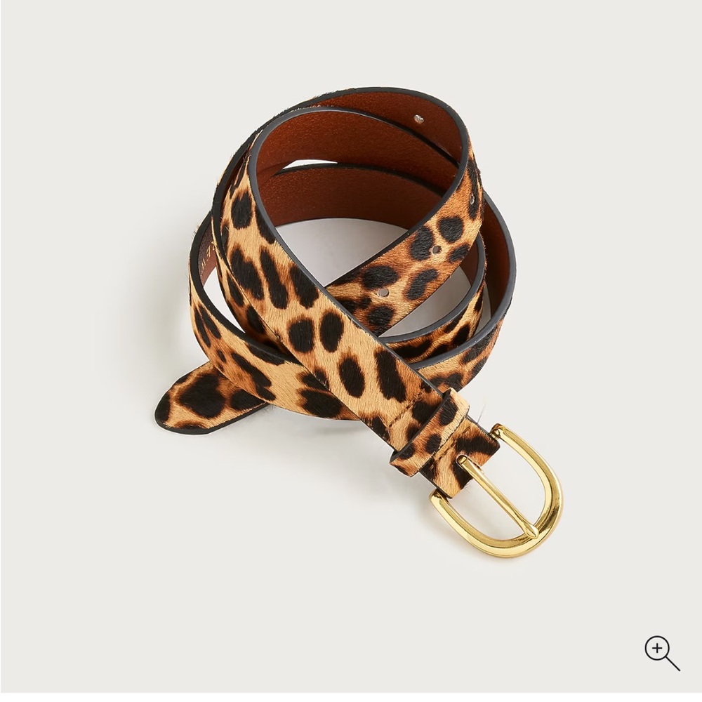 J Crew Calf Hair Belt in Leopard